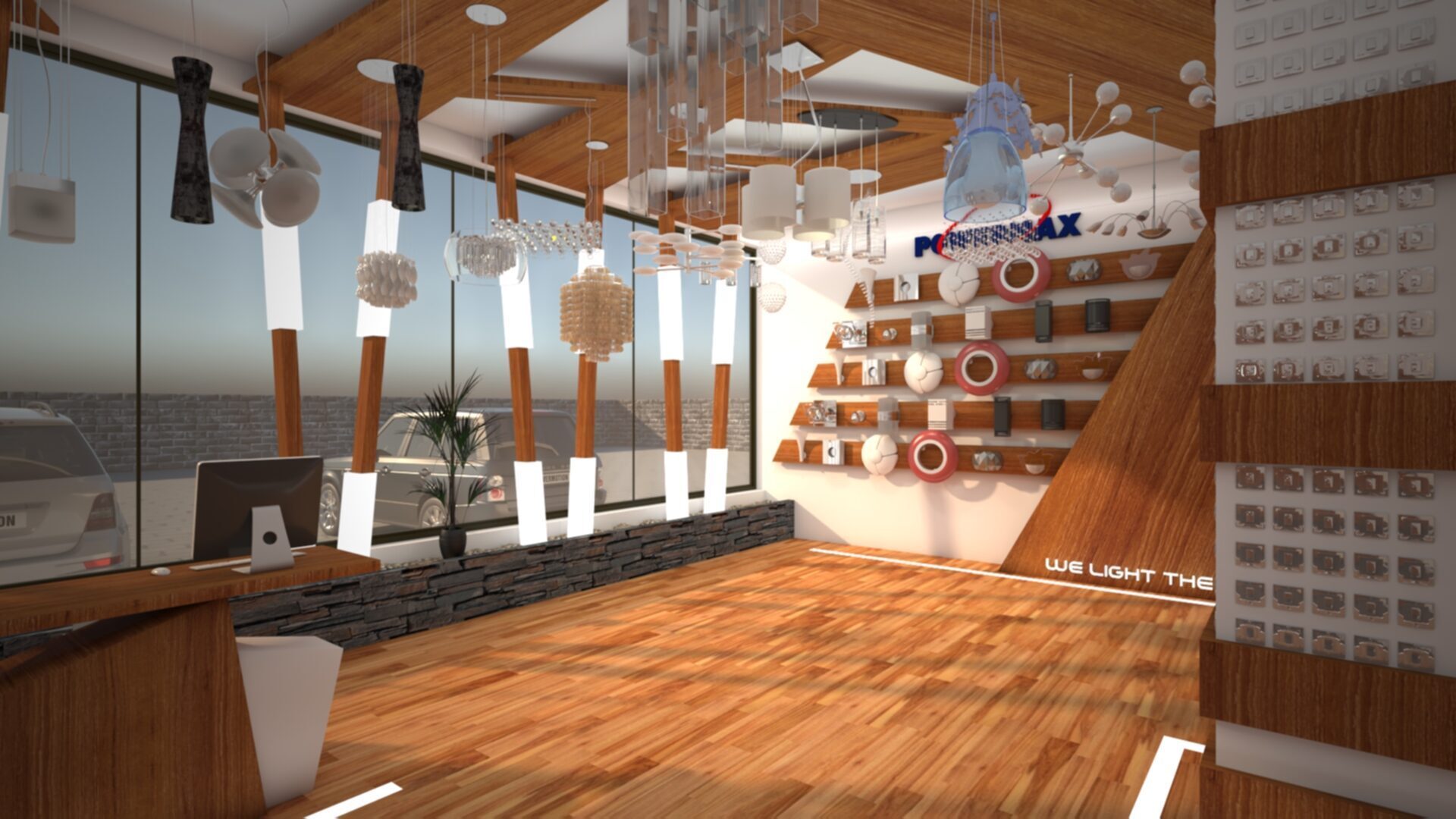 Retail and showroom design by ANTRE — Powermax showroom interior Nairobi, Kenya